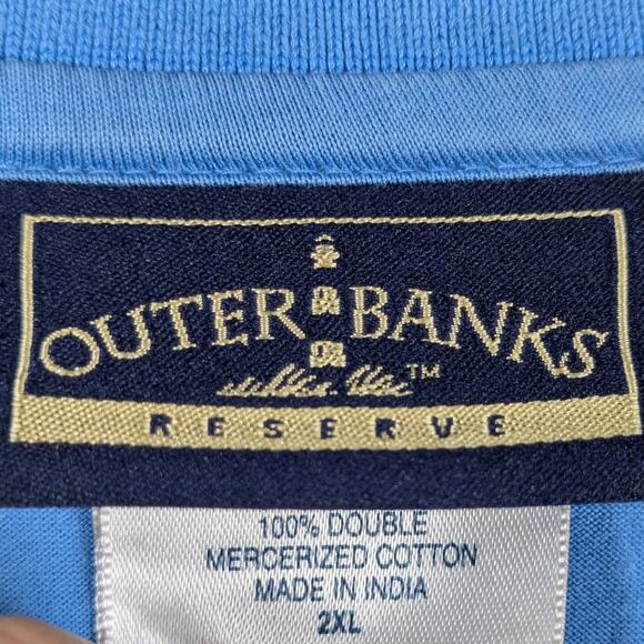 Outer Banks Reserve Men’s 2XL Polo Shirt Blue Cotton Double Mercerized Knit - Picture 2 of 3